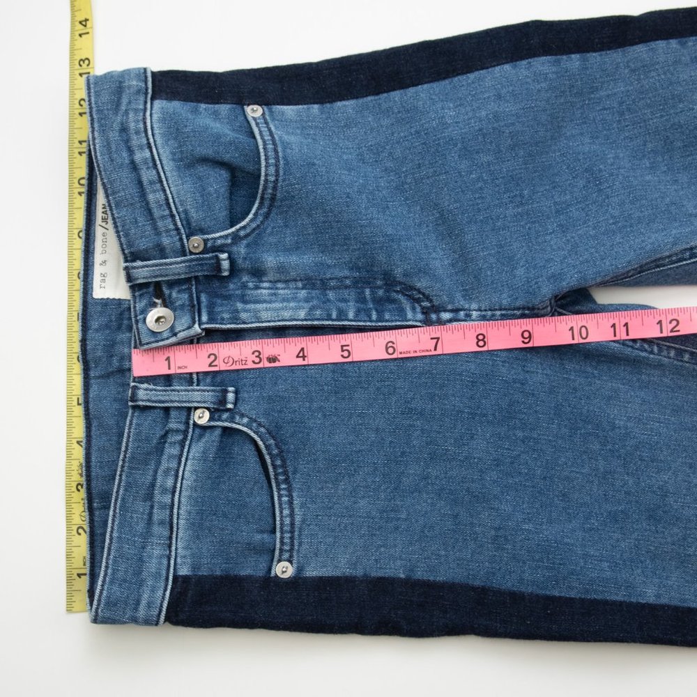 Rag & Bone Mazie Jeans Racing Panel High Rise Side Stripe Denim Skinny Size 25 - Picture 7 of 8